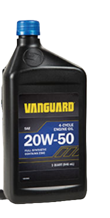 Vanguard 20W-50 engine oil bottle on a white background